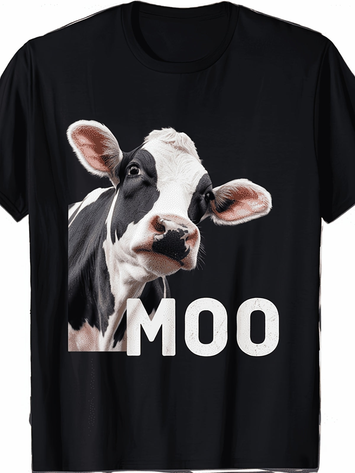 Moo Cute Cow Funny Farm Animal Graphic Tee for Men Women, Cute Cattle Farming Country Short Sleeve T-Shirt, Casual Crew Neck Top for Cow Lover Gift