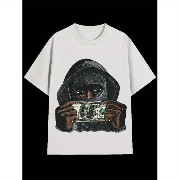 retro old masked portrait money punk T-shirt