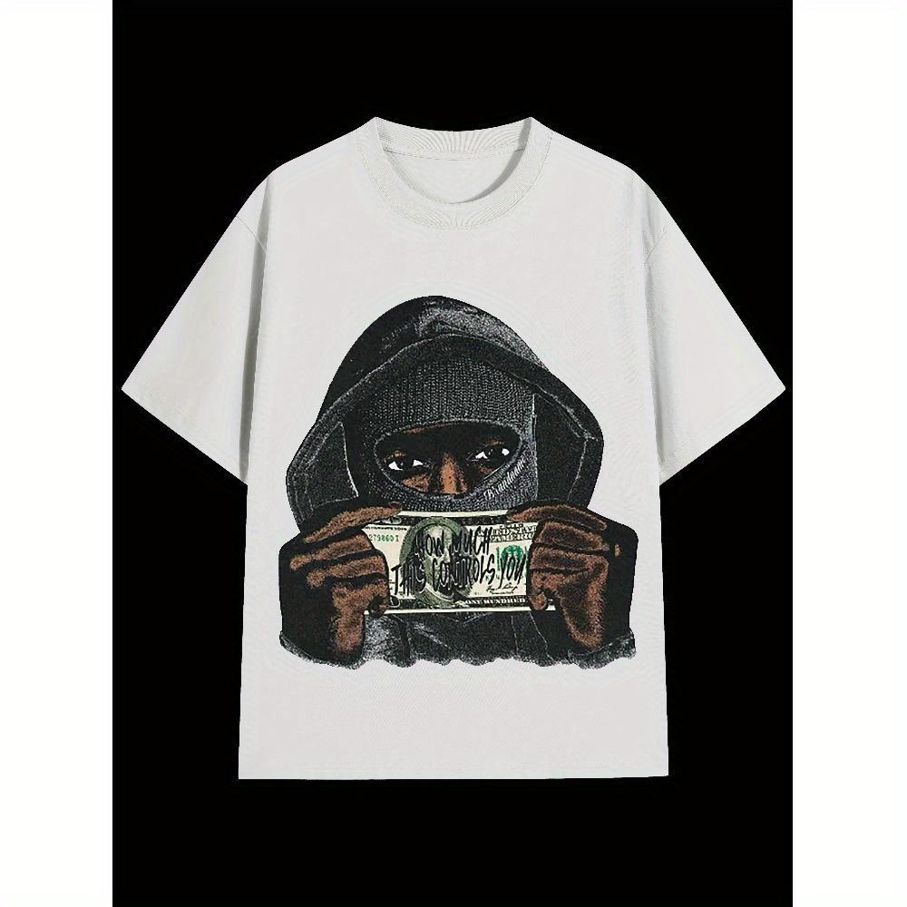 retro old masked portrait money punk T-shirt