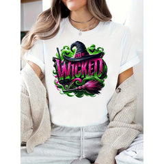 Wicked Witch Hat And Broomstick Halloween Graphic Tee For Party