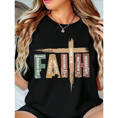 Faith Cross Bible Verse Christian Women's Shirt With Scripture References For Religious Inspiration And Spiritual Motivation