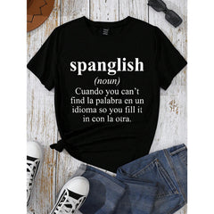 Women's Slogan Print Short Sleeve T-Shirt Graphic Tees Women Tops
