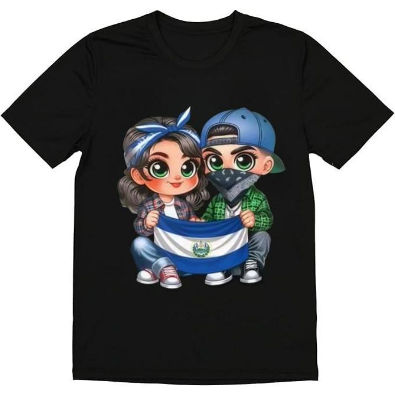 Graphic Soccer T-Shirt with Salvadoran Flag