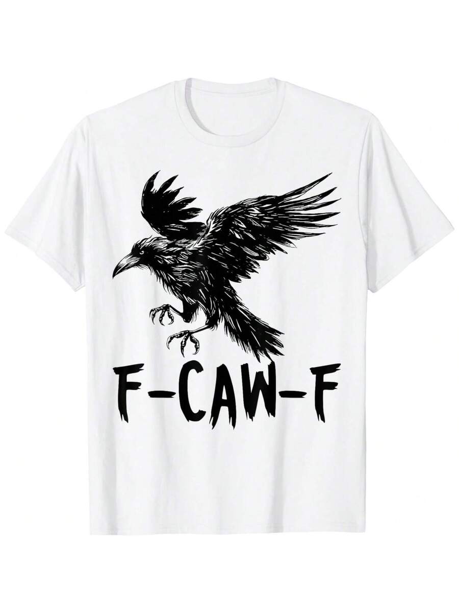 Retro F-Caw-F Black Bird Crow Funny Crow Bird Cawing Grunge T-Shirt