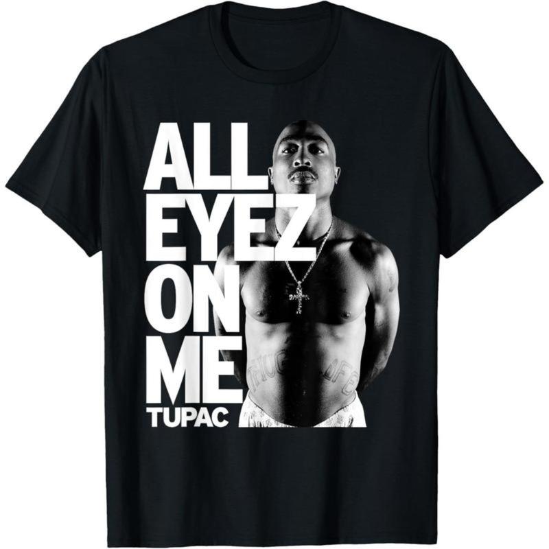 Short Sleeve Print Tupac All Eyez On Me T-Shirt