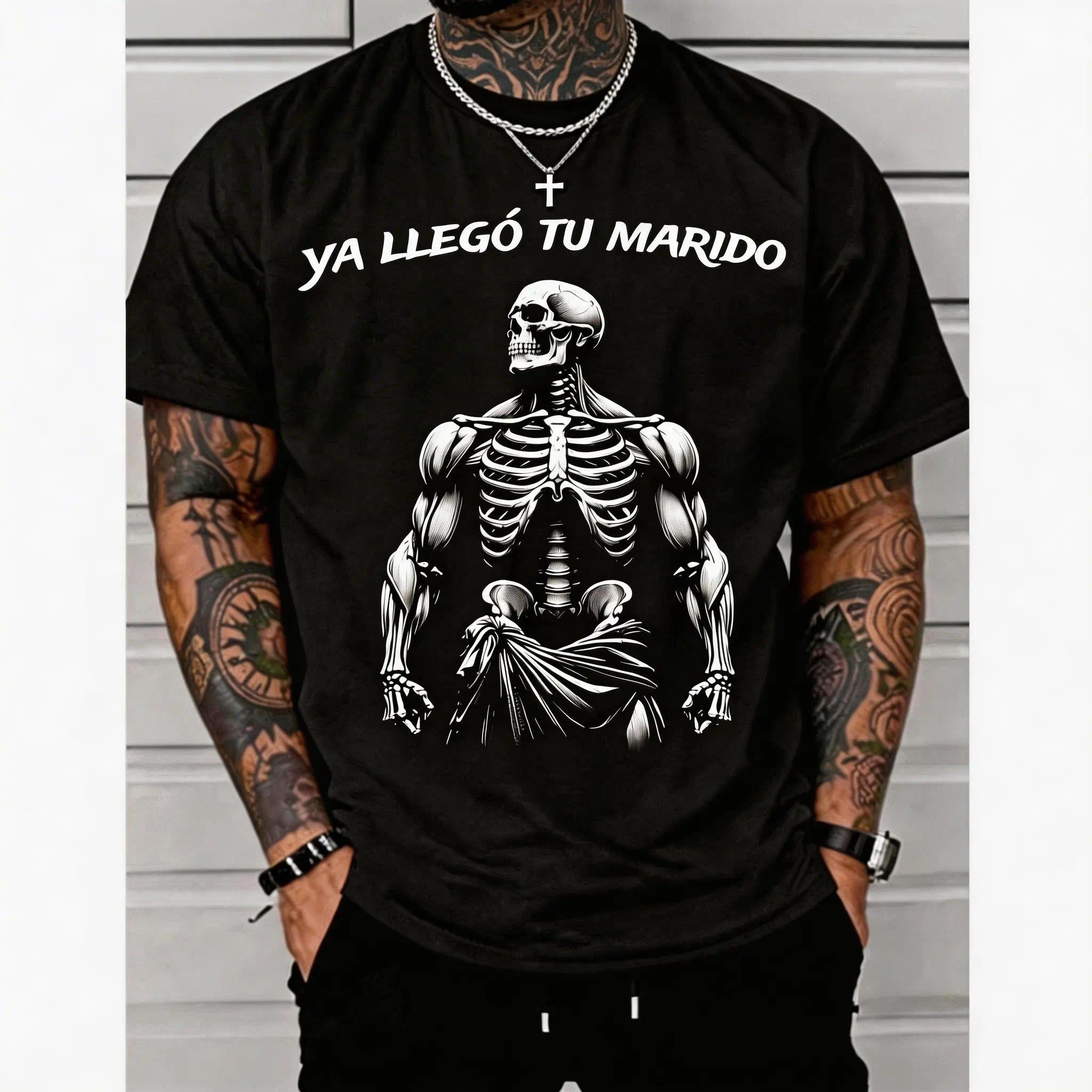 Funny Mexican Spanish T-Shirt - Calacas Chidas Sarcastic Saying Graphic Tee, Unisex Gym & Casual Casual Top