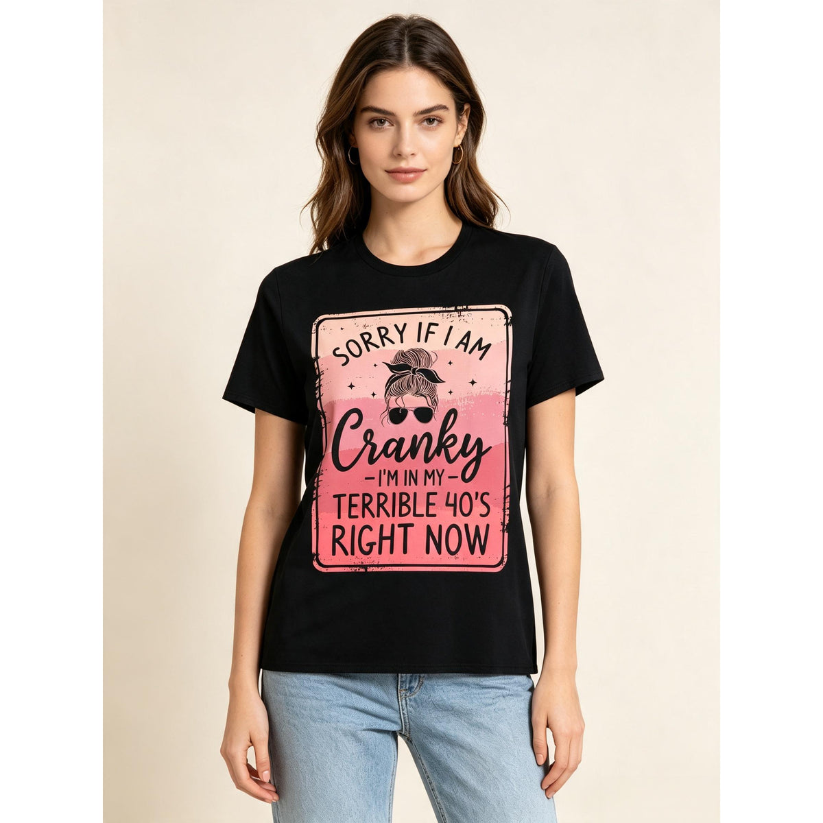 Sorry T-Shirt Round Neck 100% Cotton T-Shirt Short Sleeve Women Men Family T-Shirt Funny Gift T-Shirt Regular Fit Comfortable Stretch Fabric All-Season Wear Cotton T Shirts