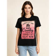 Sorry T-Shirt Round Neck 100% Cotton T-Shirt Short Sleeve Women Men Family T-Shirt Funny Gift T-Shirt Regular Fit Comfortable Stretch Fabric All-Season Wear Cotton T Shirts