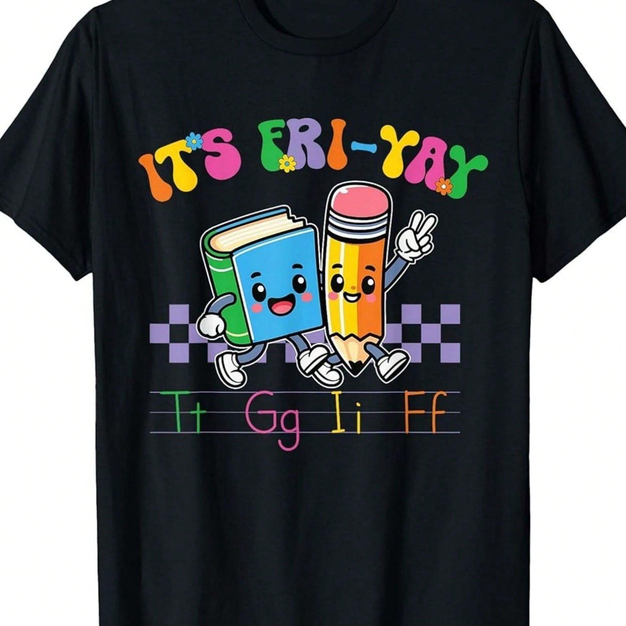 Funny TGIF teacher and Friday educator T-shirt. Perfect as a gift for teachers, casual wear, and stylish outings.