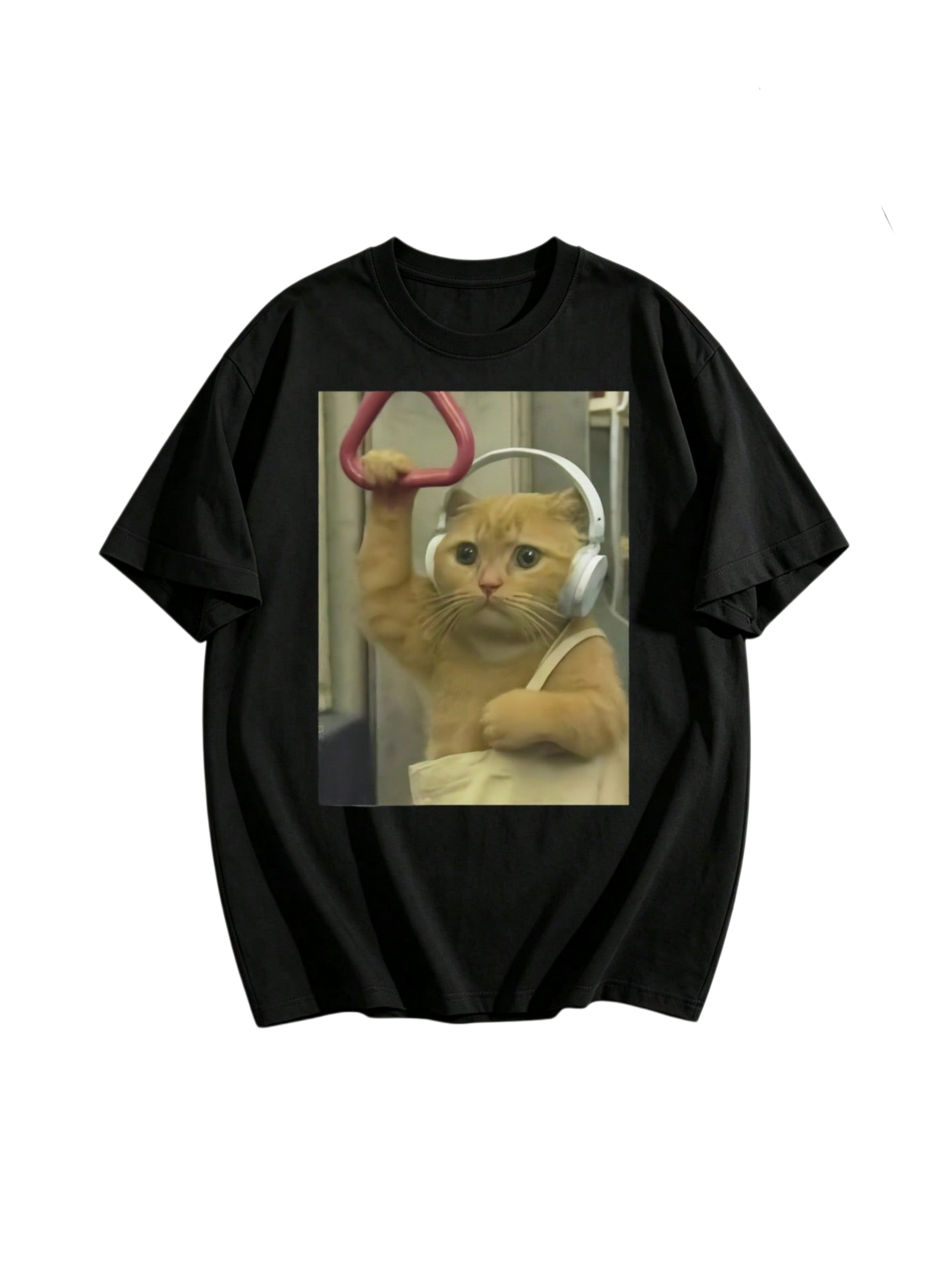 Subway Cat Meme Shirt, Gen Z Joke Shirt, Stupid Brainrot Gift, Cat Lover Gift, Funny Kitty Tee, Cool Cat Shirt 100% Cotton Men's Graphic T Shirts
