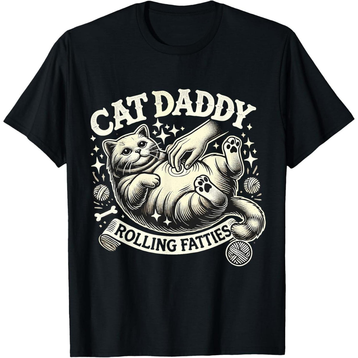 Cat Daddy Funny Cat Lover T-Shirt - Pet Owner Rolling Humor Graphic Tee, Unisex Kitten Dad Casual Top