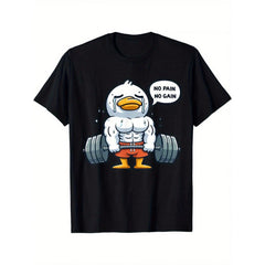Funny Duck Gym Workout No Pain No Gain T-Shirt