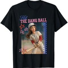 Hit The Dang Ball Funny Baseball Mom Softball Doll Face Meme Unisex Tee