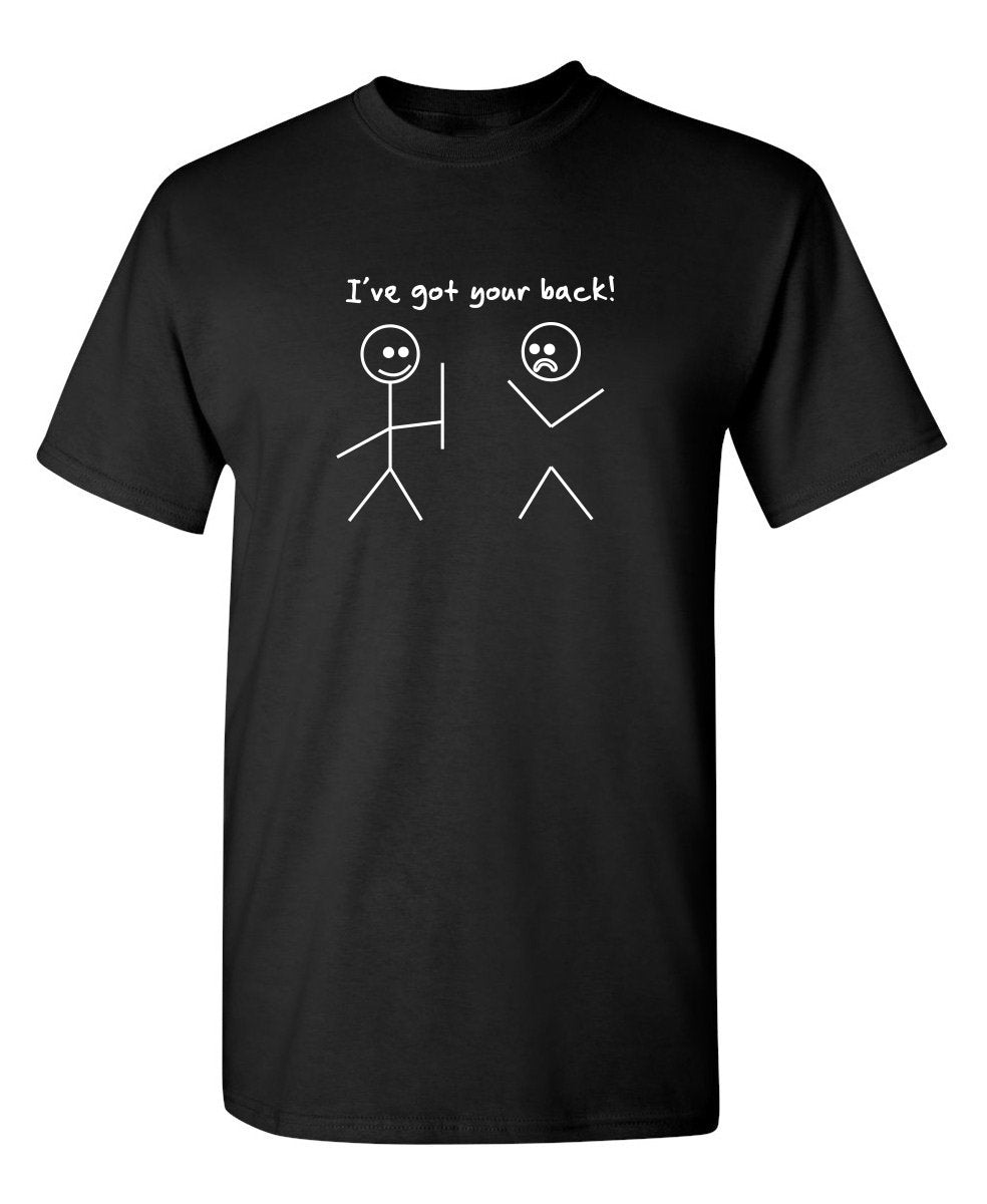 I've Got Your Back T Shirt Funny Graphic Novelty Tee for Men，Humorous Sarcastic Line Art Print Crew Neck Short Sleeve Casual Novelty Joke Tee