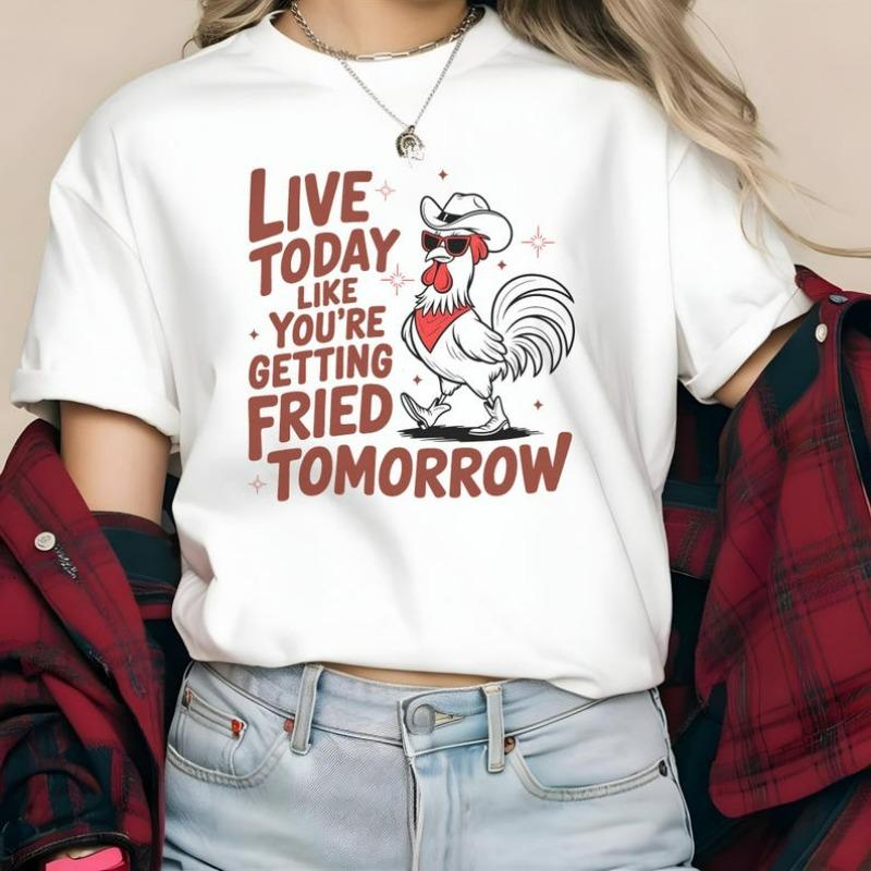Funny Retro Live Today Chicken Shirts