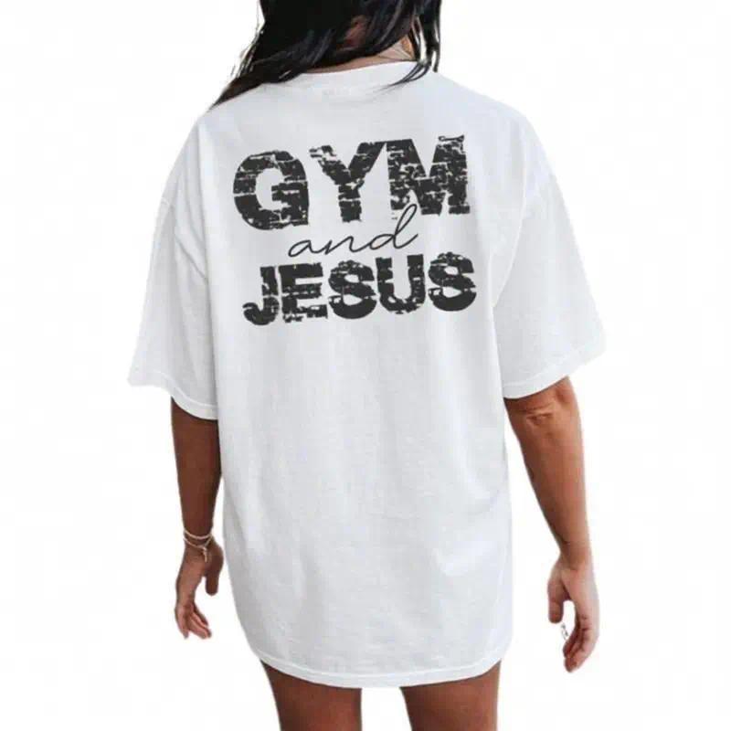 Gym And Jesus Shirt,  Gym Pump Cover, Christian Gym Shirt, Gym Shirt,Bodybuilding Pump Cover, Woman Of God,Jesus Shirt, Crewneck T-Shirt