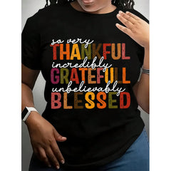 Thankful Inspirational Quote Graphic T-Shirt