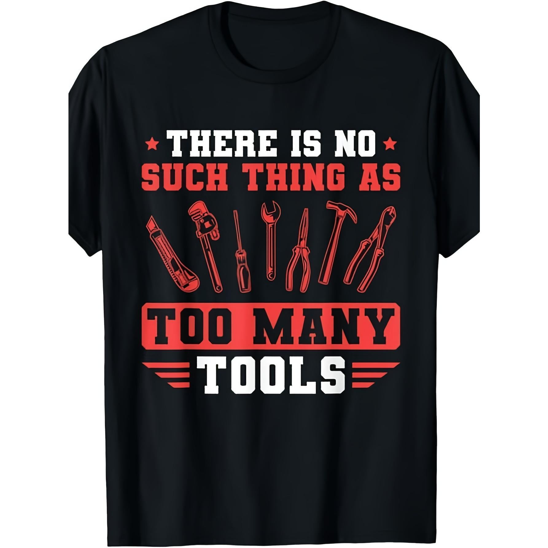 No Such Thing As Too Many Tools Funny Vintage Mechanic T-Shirt Wrench Socket Graphic Tool Collector Gift Auto Enthusiast Casual Summer Unisex Top Soft Cotton Crew Neck