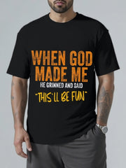 Mens T-Shirts, Funny Short Sleeve, Printed Crew Neck, Fashion Daily