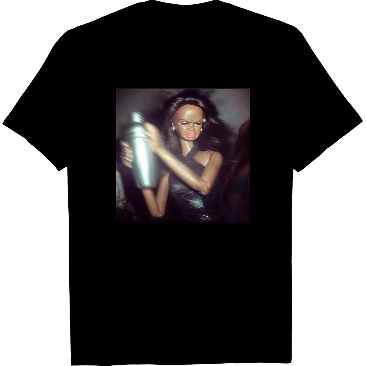 Fun Doll Face MeMe Graphic T-Shirt - Cute Creepy Print Tee, Unisex Casual Top for Adults