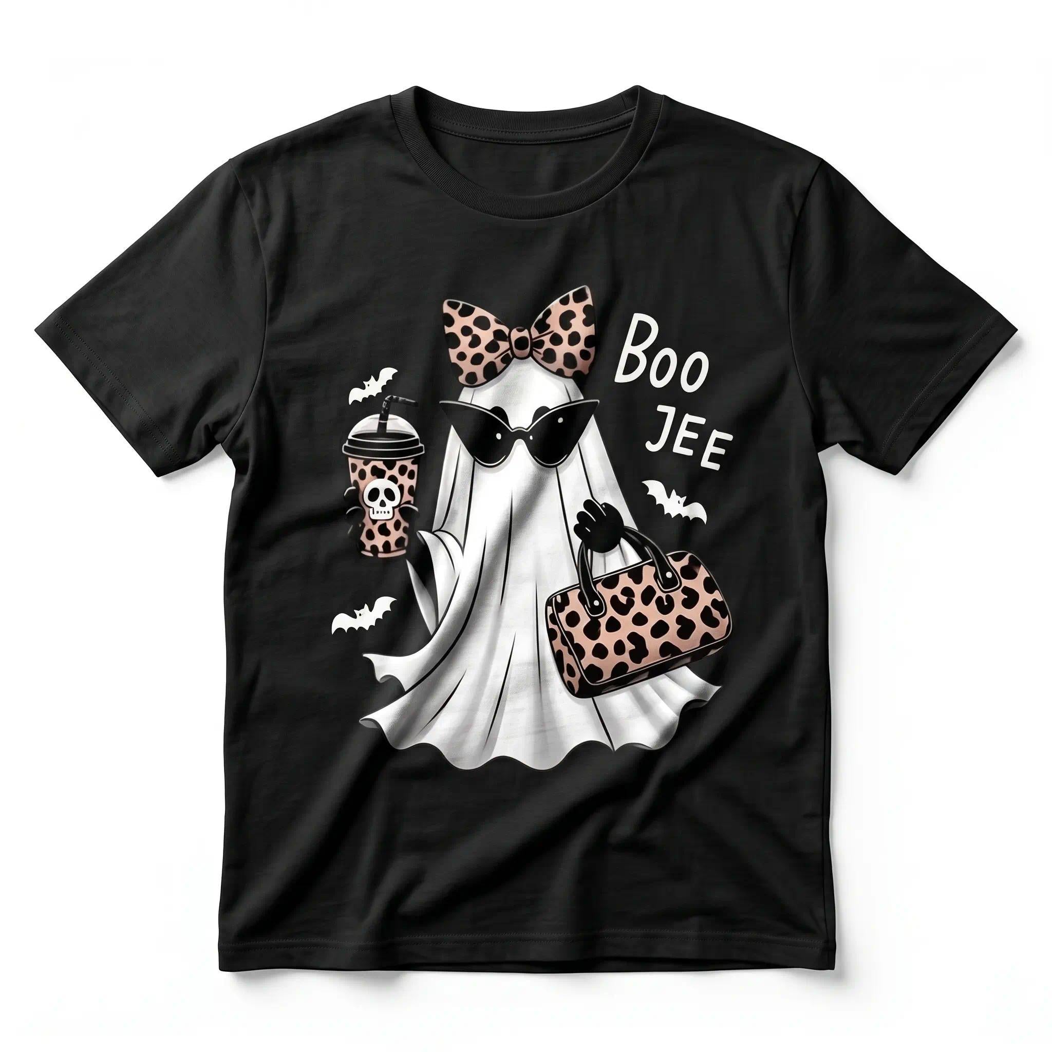 Boo-Jee Ghost Shirt, Leopard Ghost Tee, Ghost Coffee Shirt, Funny Fall Shirt, Girly Halloween Gift, Boojee Shirt, Gift Idea For Women Best Friend