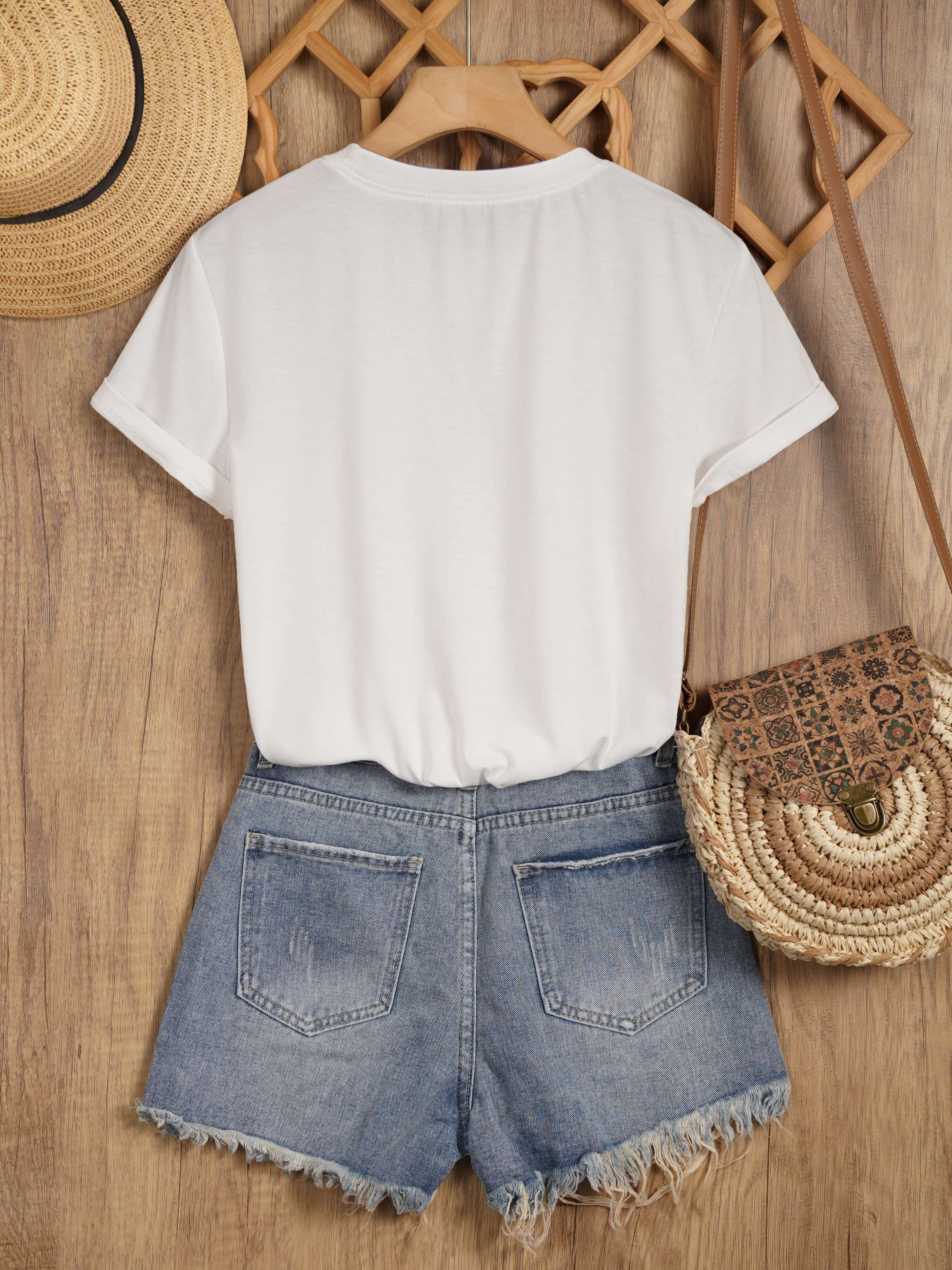 Retro Western Cactus Tee, Relaxed Fit Round Neck Short Sleeve Shirt, Material, Cozy for Every Season