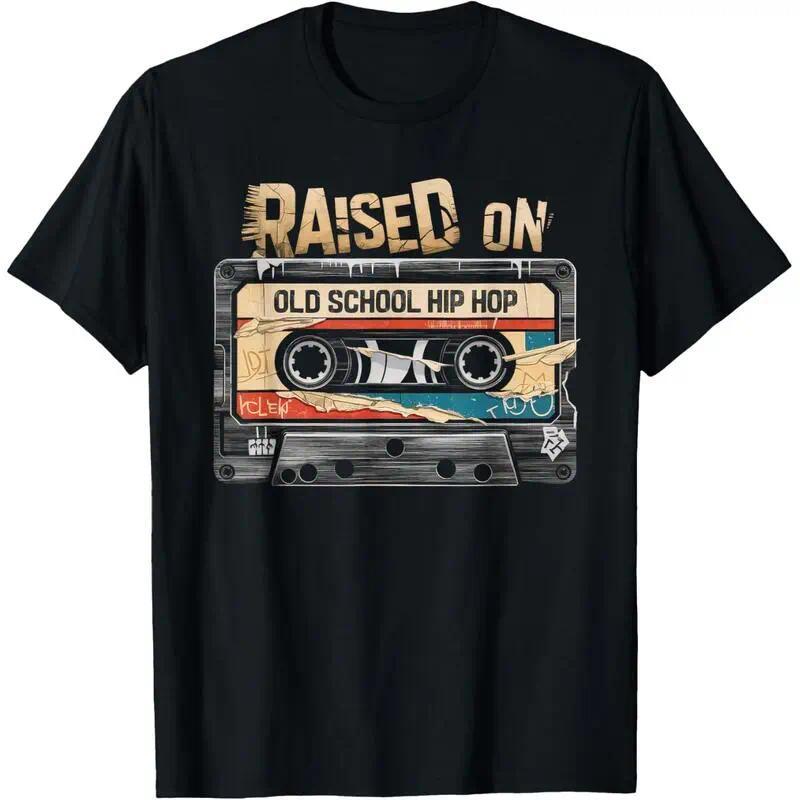 Raised On Old School Hip Hop Tshirt Cassette Graffiti Rap T-Shirt 100% Cotton Unisex Comfortable Casual Sports Tee plus  size  top,back to school,back to school shopping
