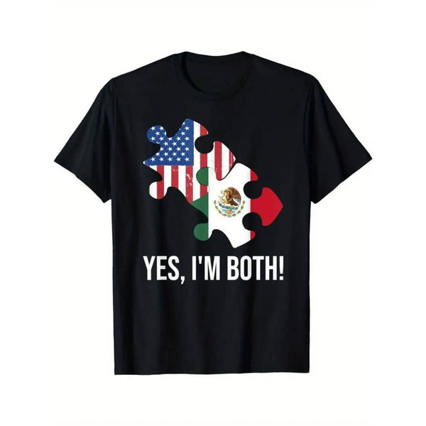 T-Shirt with Geometric Flag Pattern