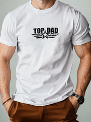 100% Cotton Casual Men's T-shirt, Summer Casual Crew Neck T-shirt, Top Dad Letter Print Men's T-shirt Father's Day gift