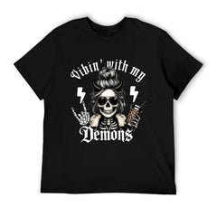Vibin with my Demons Coffee Skeleton T-shirt