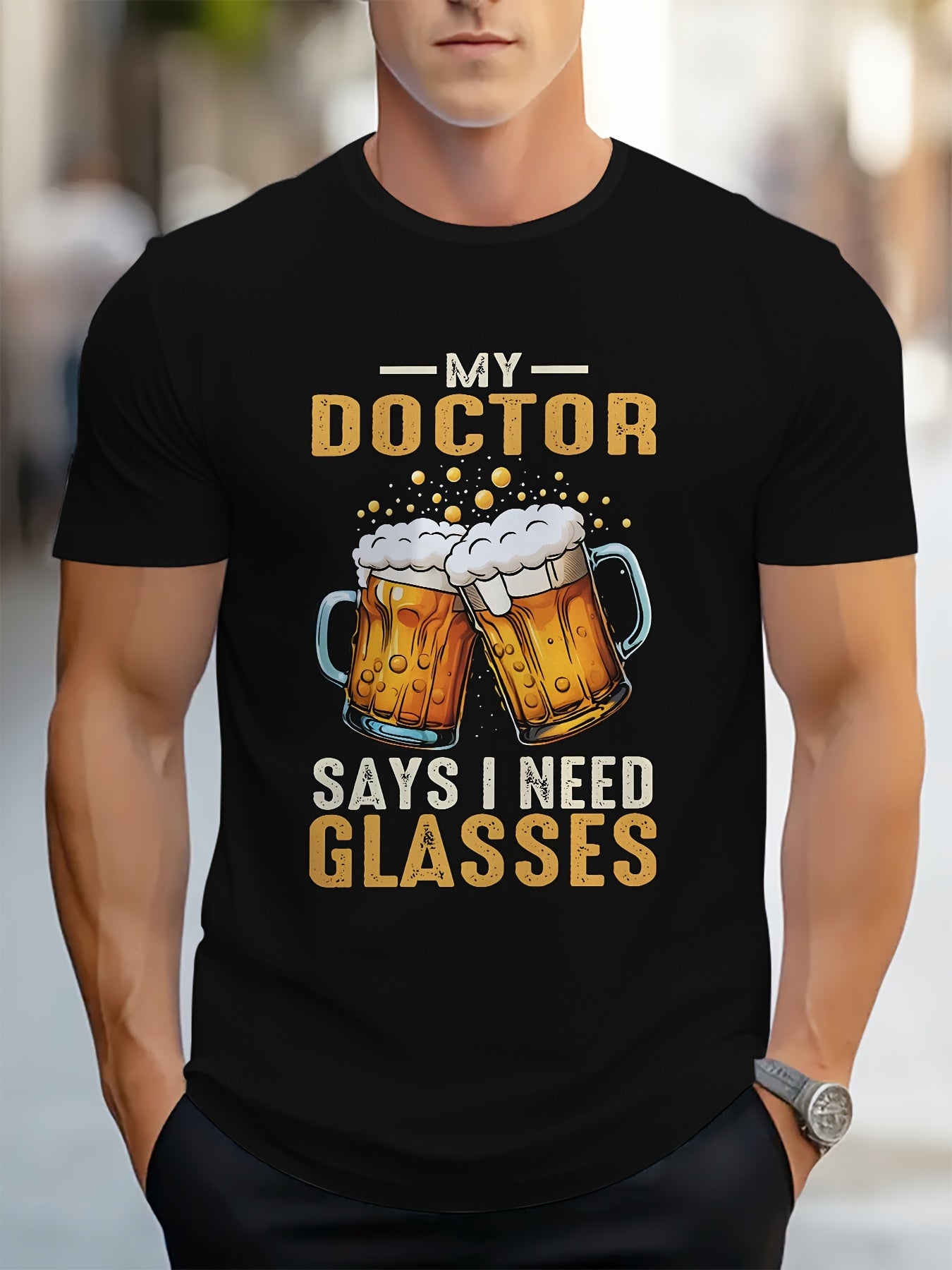 Men's 3D Printed • Beer Black • Sports Outdoor T-shirt