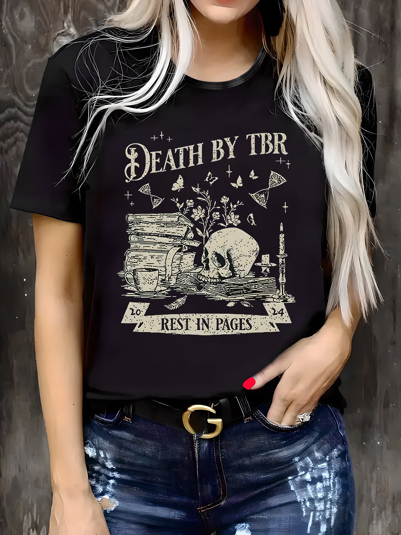 Death By TBR T-Shirt Rest In Pages Book Lover Tee
