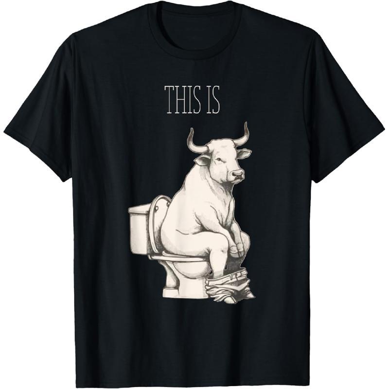 100% Cotton This is Bull, a bull sat on the toilet, funny T-Shirt