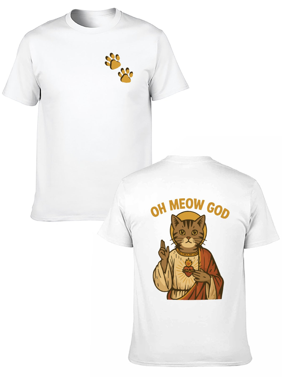 Graphic tee [oh meow god] funny t-shirt Unisex cat meme 2sides