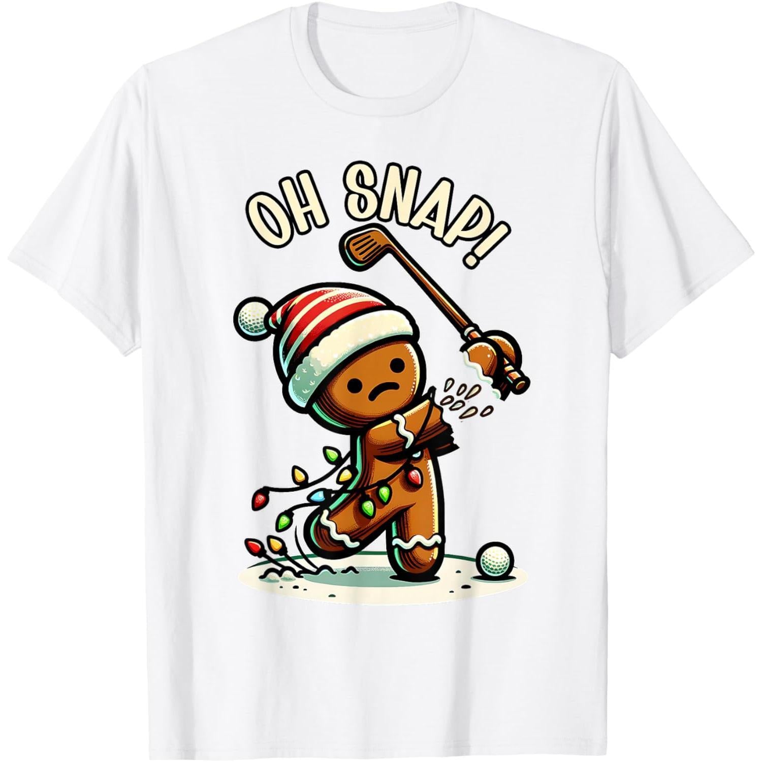 Funny Gingerbread Man Pajamas Xmas Holiday Oh Snap T-Shirt