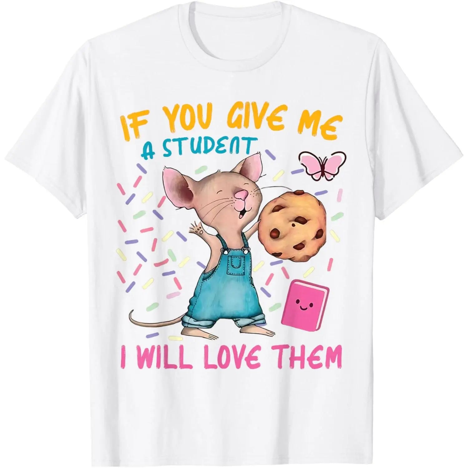 Mouse Teacher Graphic Sports Top - Light, Breathable, Soft, Casual Short-Sleeve T-Shirt for Teachers Who Love Their Students