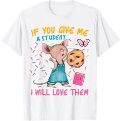 Mouse Teacher Graphic Sports Top - Light, Breathable, Soft, Casual Short-Sleeve T-Shirt for Teachers Who Love Their Students