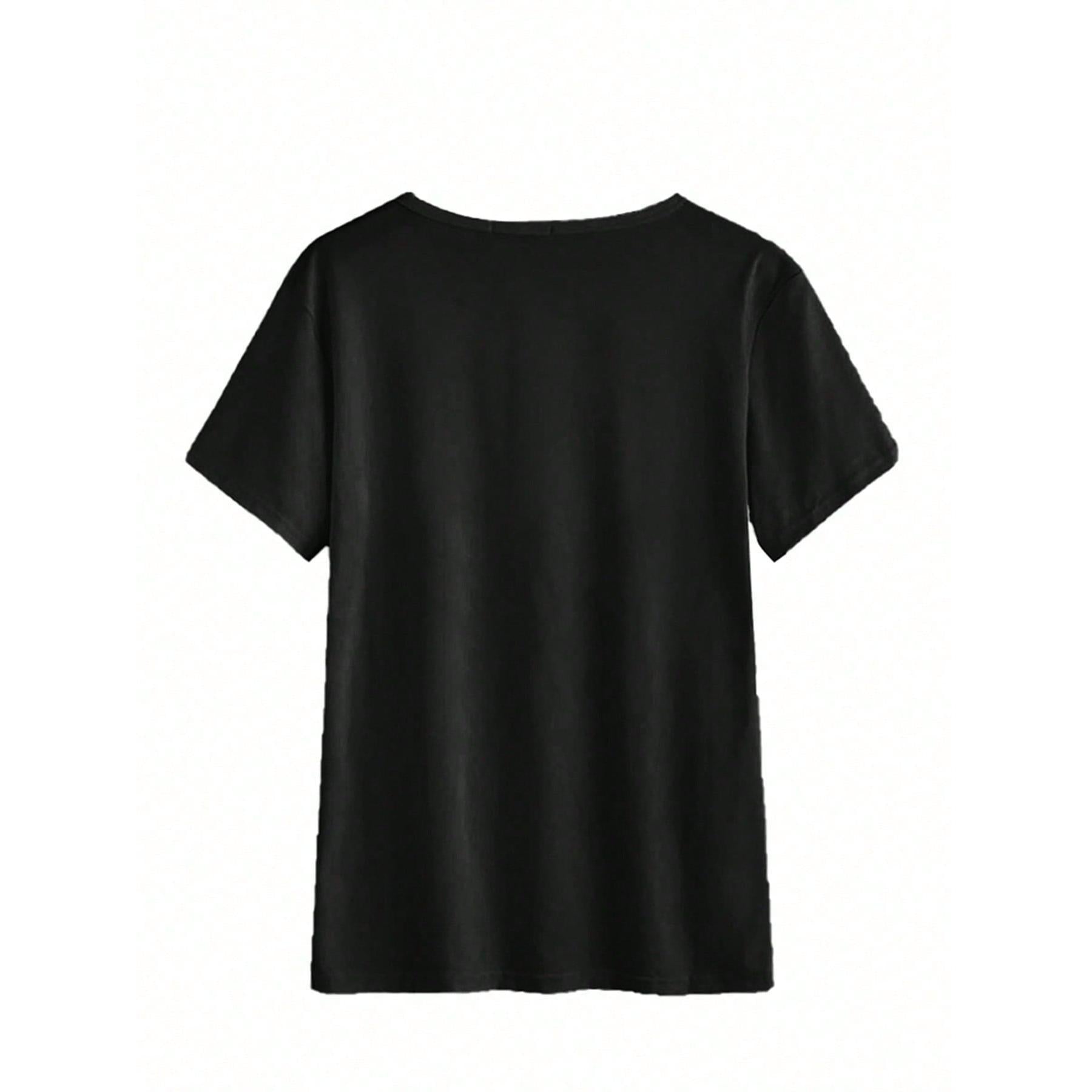 I Was Taught To Think Before I Act Graphic T-Shirt - Casual Crew Neck Tee With Slight Stretch For Women - Knit Fabric Short Sleeve Top For All Seasons