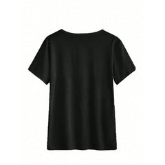 I Was Taught To Think Before I Act Graphic T-Shirt - Casual Crew Neck Tee With Slight Stretch For Women - Knit Fabric Short Sleeve Top For All Seasons