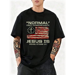 Normal Isn't Coming Back Jesus Is Christian American Flag T-Shirt