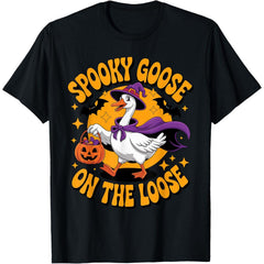 Spooky Goose On The Loose Halloween Goose T-Shirt