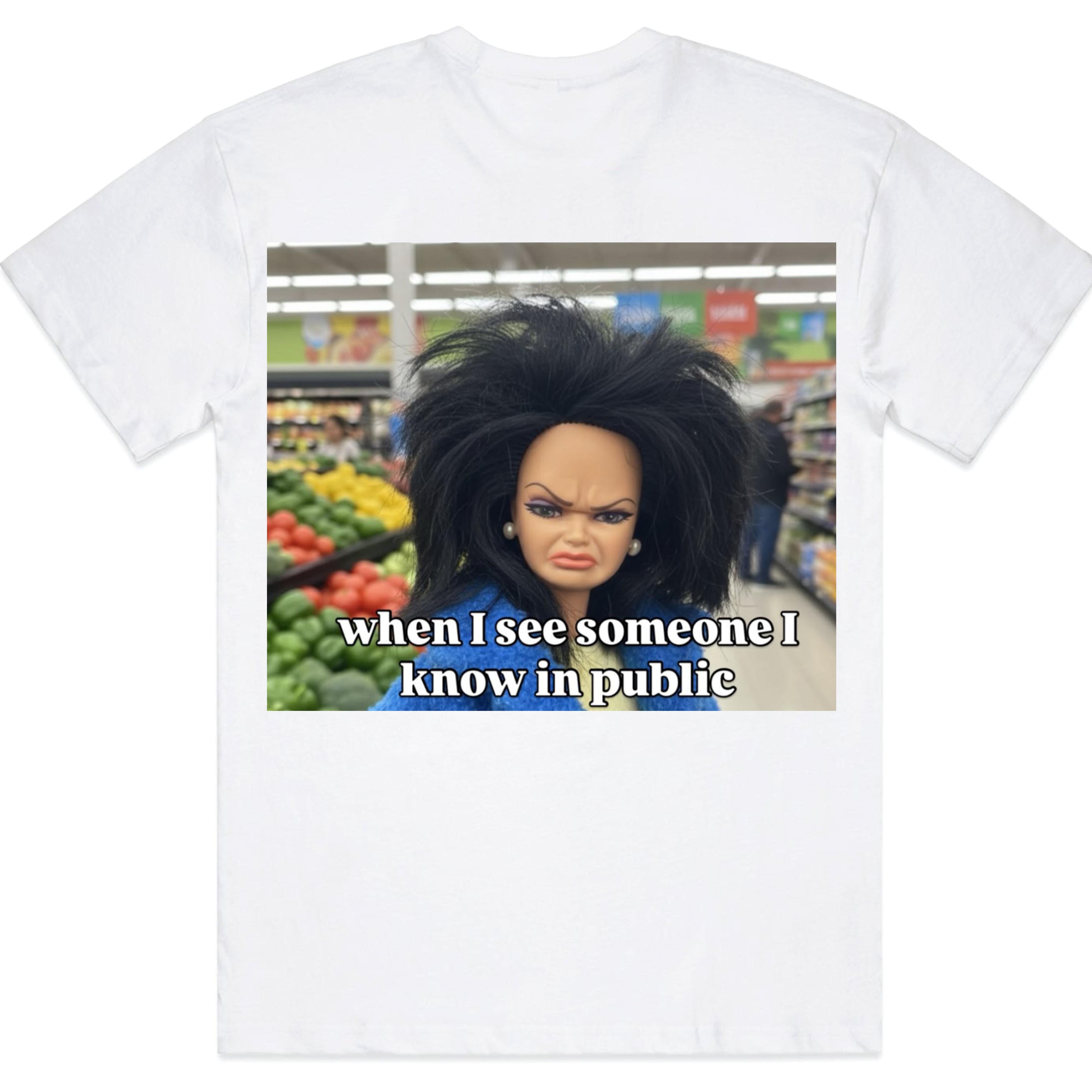 When I See Someone I Know In Public Funny Introvert T-Shirt - Social Anxiety Meme Graphic Tee, Unisex Casual Top