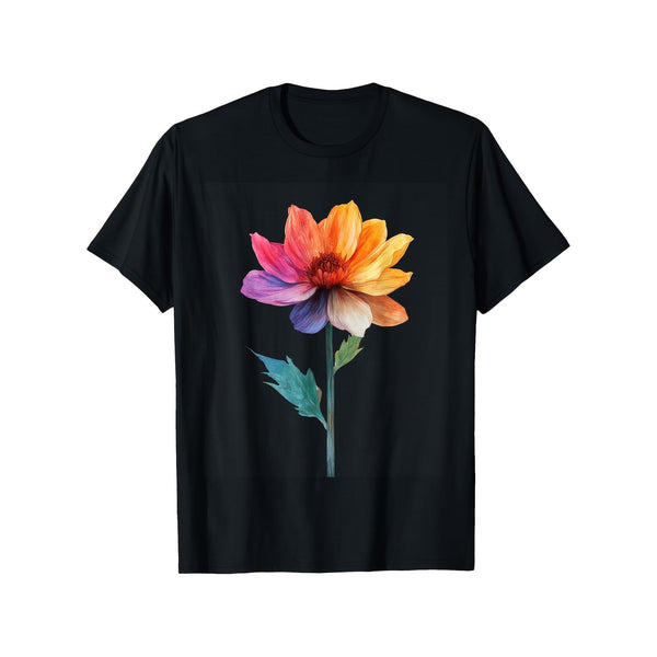 Vibrant Watercolor Flower Botanical Design T-Shirt