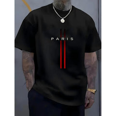 Men's Graphic Print Cotton T-Shirt - Soft Round Neck, Slightly Stretchy Street Style, Breathable All-Season Casual Tee, Machine Washable Regular Fit