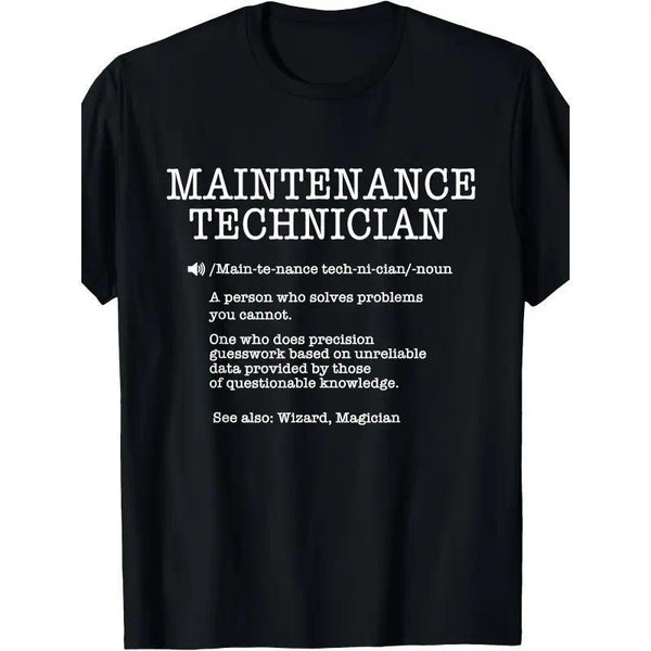 Maintenance Technician Handyman T-Shirt with Tools Graphic Print, Funny Repair Worker Gift Tee, Unisex Soft Breathable Casual Top for Men and Women, Machine Washable Crewneck