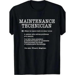 Maintenance Technician Handyman T-Shirt with Tools Graphic Print, Funny Repair Worker Gift Tee, Unisex Soft Breathable Casual Top for Men and Women, Machine Washable Crewneck