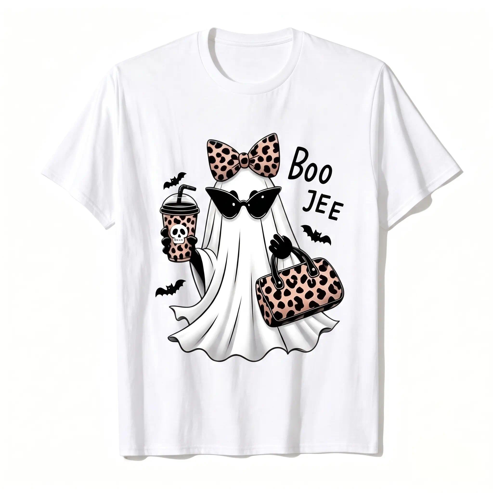 Boo-Jee Ghost Shirt, Leopard Ghost Tee, Ghost Coffee Shirt, Funny Fall Shirt, Girly Halloween Gift, Boojee Shirt, Gift Idea For Women Best Friend