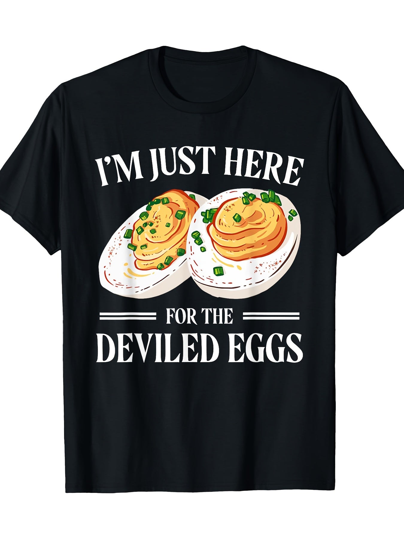 Casual T-Shirt Featuring an Interesting Demon Egg Design - Short-Sleeved, Round Neck