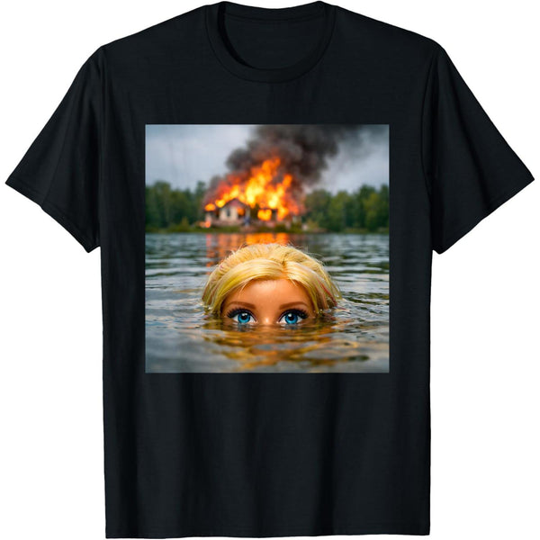 Funny Doll Face Clothes Meme Women Men Vintage Swimming Graphic Unisex T-Shirt