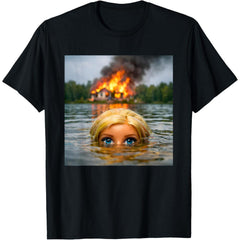 Funny Doll Face Clothes Meme Women Men Vintage Swimming Graphic Unisex T-Shirt